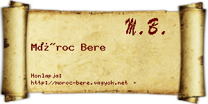 Móroc Bere névjegykártya